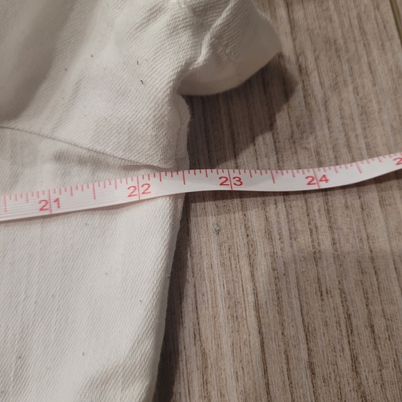 Darvina Cute White Shapely Feminine Cottage Picket Fence Jean Jacket Size Large - Picture 6 of 11